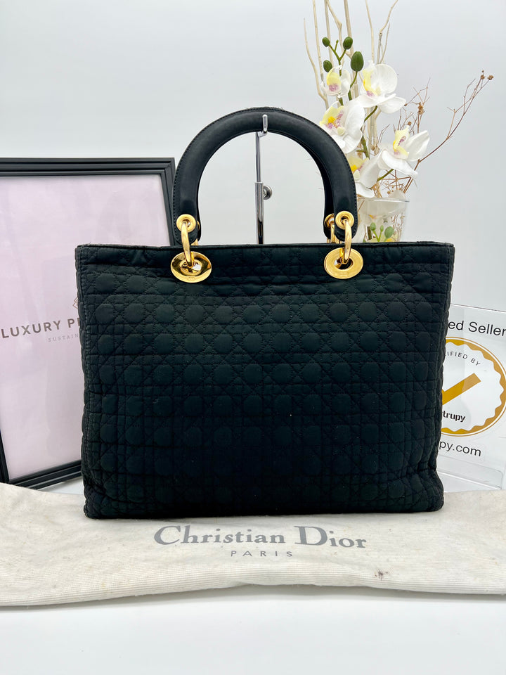 CHRISTIAN DIOR LADY DIOR CANVAS GHW