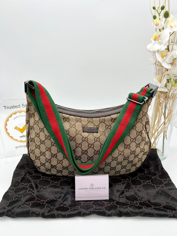 GUCCI VINTAGE OPHIDIA SLING BAG CANVAS