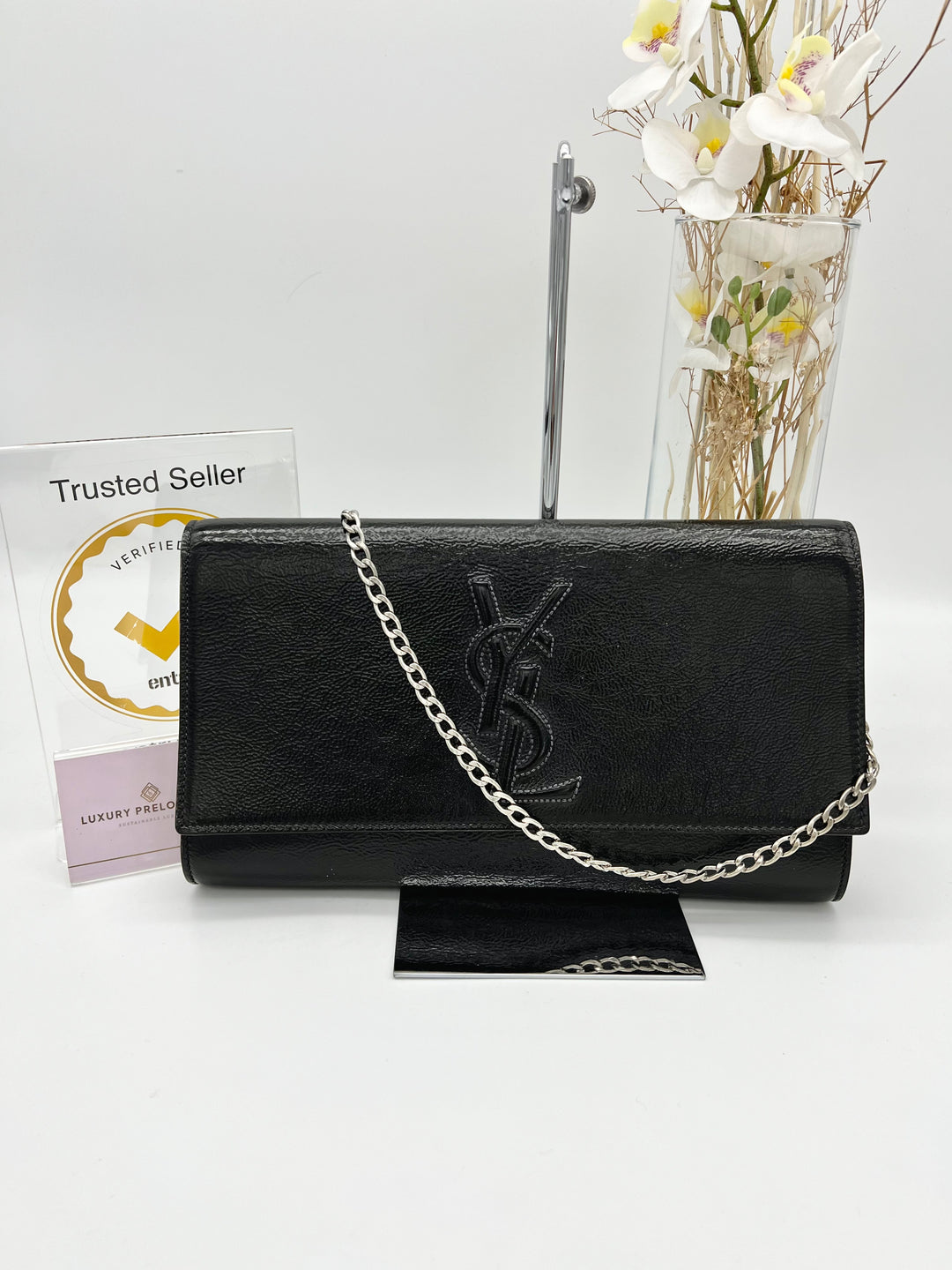 YVES SAINT LAURENT PATENT CLUTCH