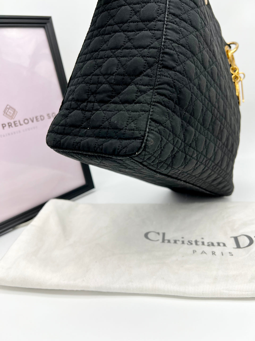 CHRISTIAN DIOR LADY DIOR CANVAS GHW