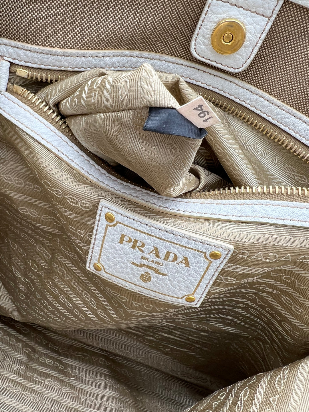 PRADA JAQUARD 2 WAY CANVAS