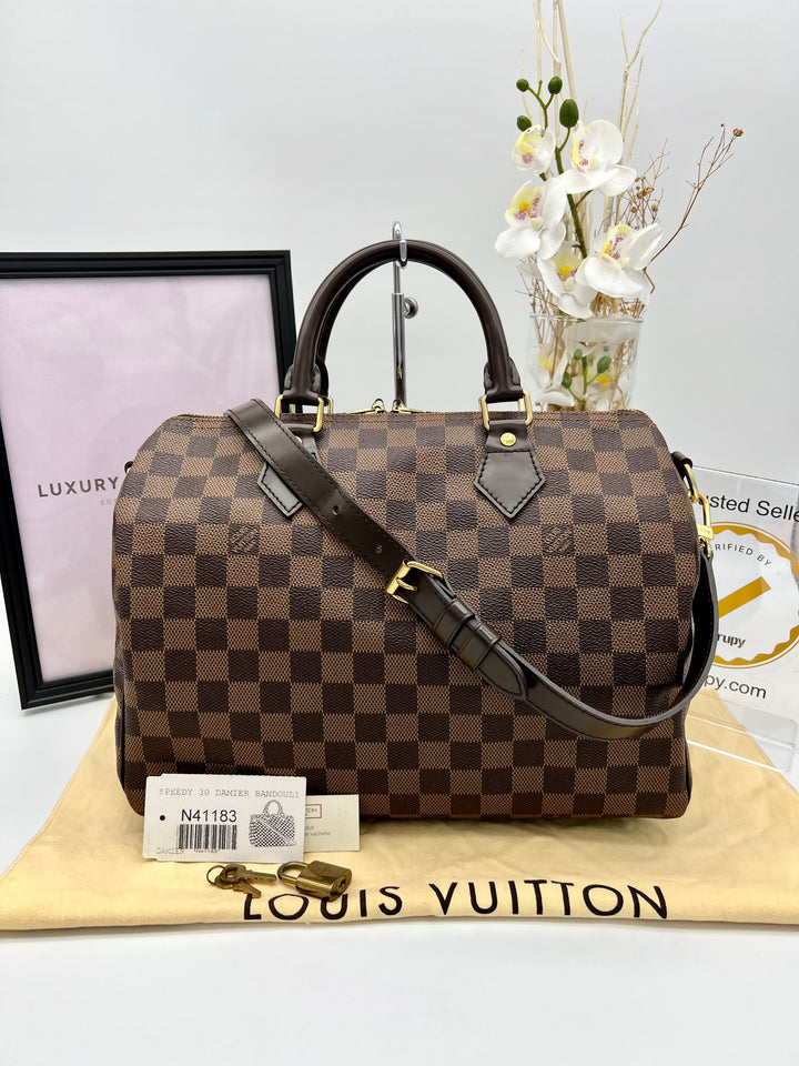 LOUIS VUITTON BANDOULIERE 30 DAMIER EBENE