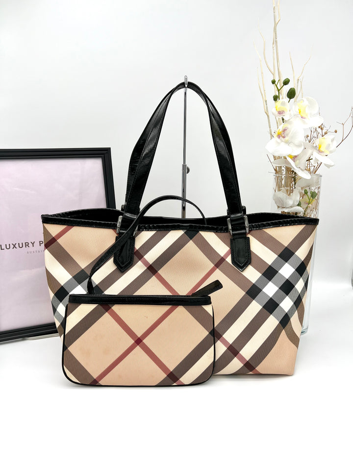 BURBERRY SUPERNOVA TOTE PVC WITH POUCH SMALL