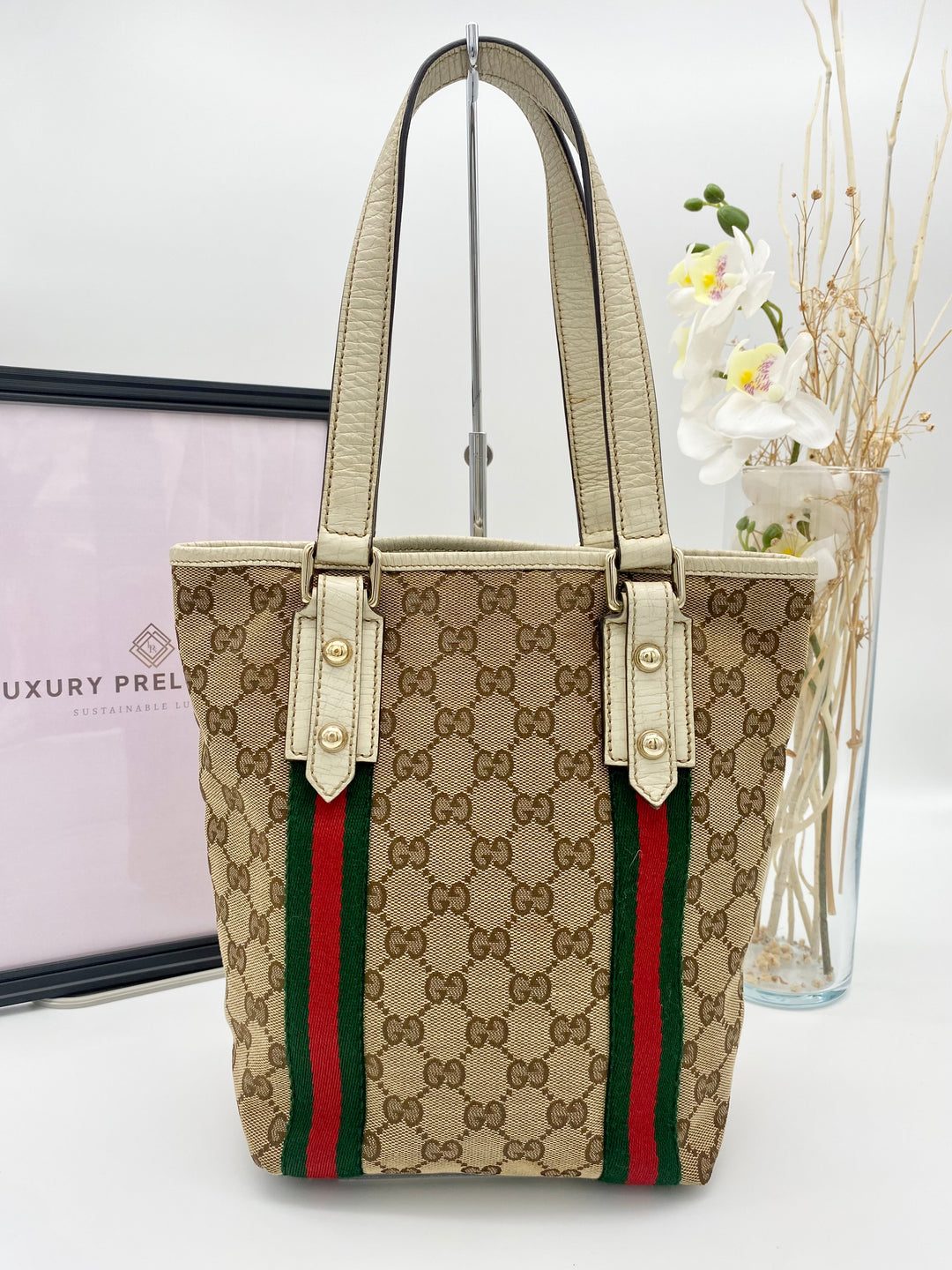 GUCCI WITH CHARM TOTE BAG CANVAS SMALL