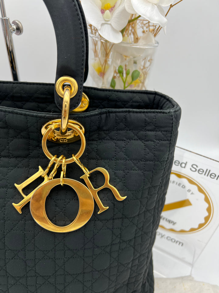 CHRISTIAN DIOR LADY DIOR CANVAS GHW