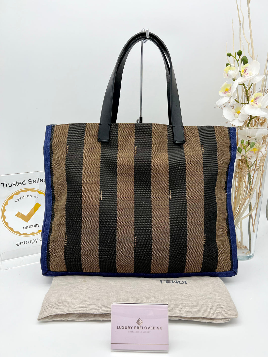 FENDI PEQUIN SHOPPING TOTE BAG